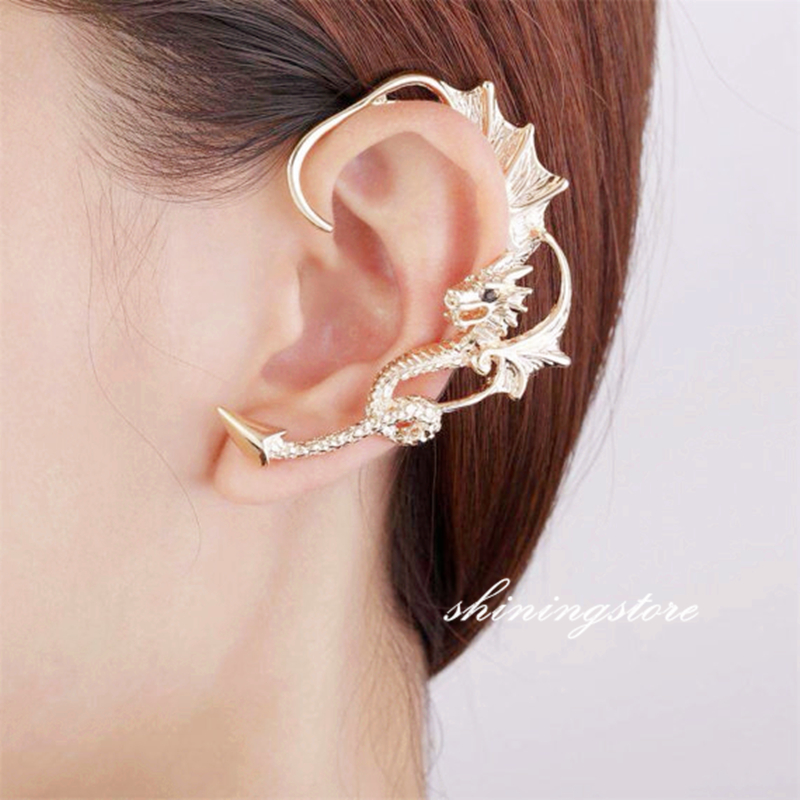 Dragon Ear Cuff , Dragon Earring, Dragon Jewelry - Game Of Thrones Ear Cuff - Silver , 14k Gold Plated, Rose Gold Plated