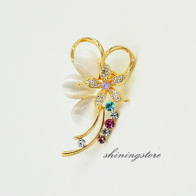 Opal Flower Ear Cuff, Flower Earrings - Zircon Opal Ear Cuff, Bohemain Ear Cuff, Wedding Earring, Bridal Earring, Unique Earrings Gift For Her