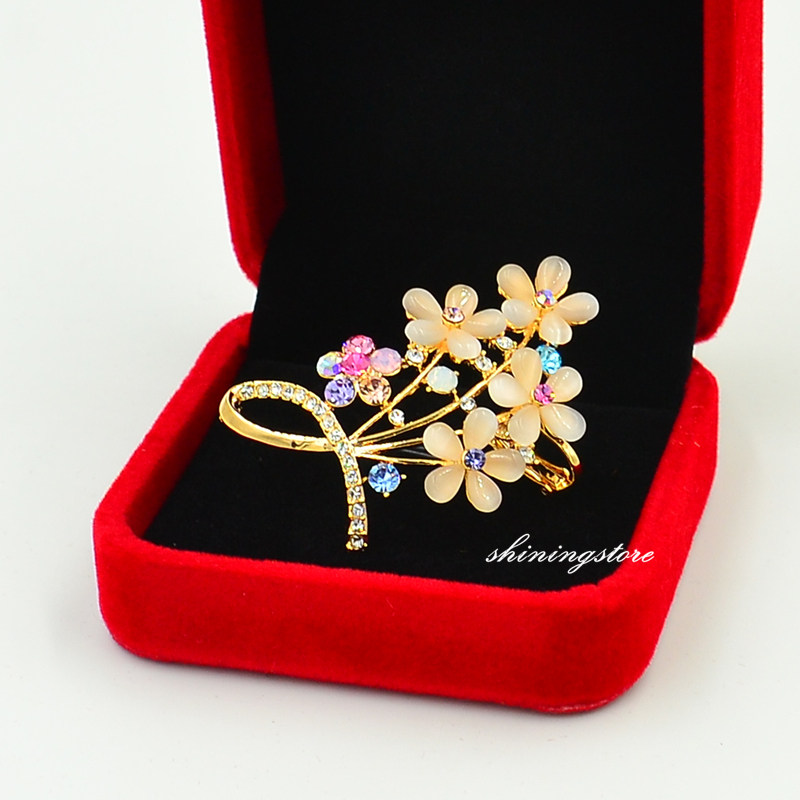 Opal Flower Ear Cuff - Left Ear - Boho Jewelry, Bridal Earrings, Opal Earrings, Elf Ear Cuff, Rhinestone Earring, Gift For Her Unique Jewelry