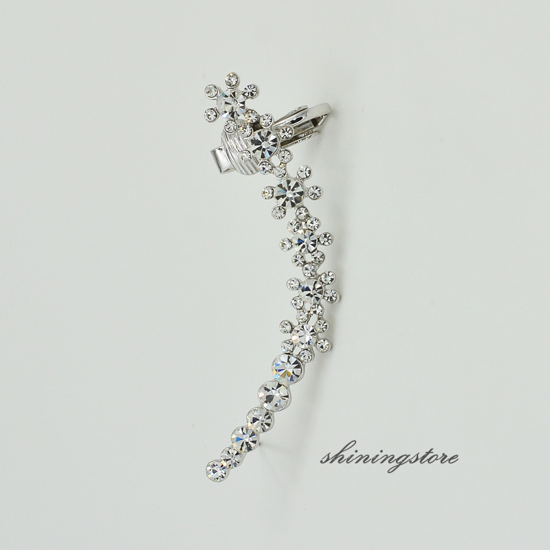 Diamond Ear Cuffs, Sapphire ,ruby, Rhinestone Ear Cuff ,left Ear