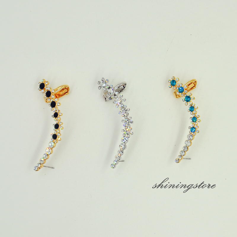 Diamond Ear Cuffs, Sapphire ,ruby, Rhinestone Ear Cuff ,left Ear Piercing Needed ,bohemain